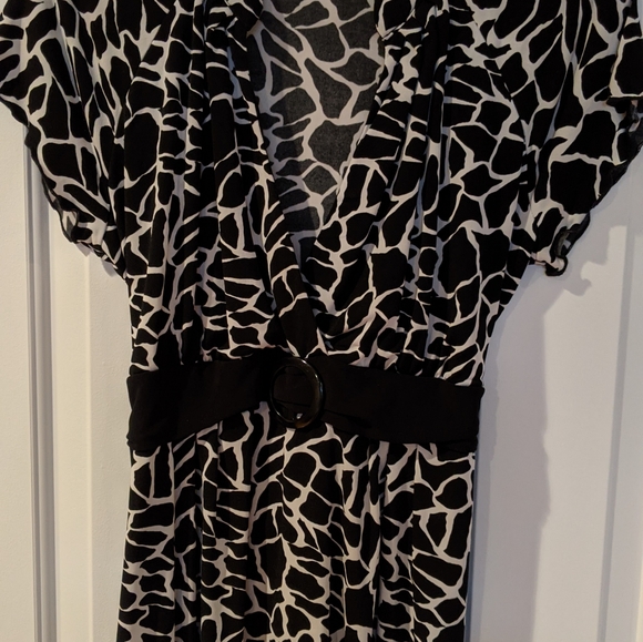 Deep V Neck Blouse with attached Waist Tie - Picture 10 of 16